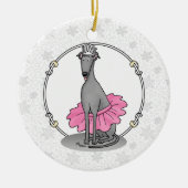 Ballet Ballerina Princess Greyhound Dog (grijs) Keramisch Ornament (Voorkant)