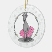 Ballet Ballerina Princess Greyhound Dog (grijs) Keramisch Ornament (Links)