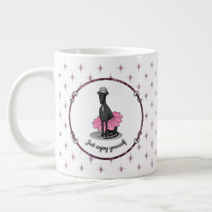 Ballet Ballerina Princess Greyhound Dog (zwart) Grote Koffiekop