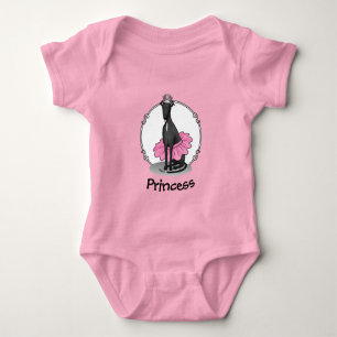 Ballet Ballerina Princess Greyhound Dog (zwart) Romper