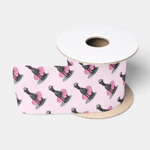 Ballet Ballerina Princess Greyhound Dog (zwart) Satijnen Lint