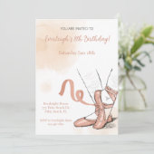 Ballet Ballerina Roos Roze verjaardag Kaart (Staand voorkant)