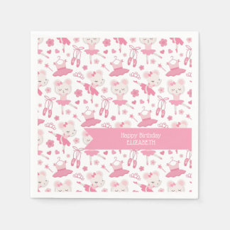Ballet Ballerina Roze Papier Servet