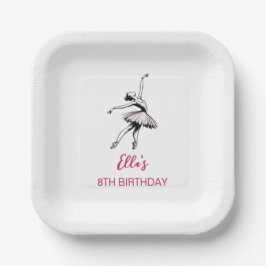 Ballet Ballerina Verjaardagsfeestje Meisje Papieren Bordje
