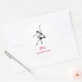Ballet Ballerina Verjaardagsfeestje Meisje Ronde Sticker (Envelop)