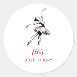 Ballet Ballerina Verjaardagsfeestje Meisje Ronde Sticker