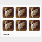Ballet_Ballerina Vierkante Sticker (Vel)