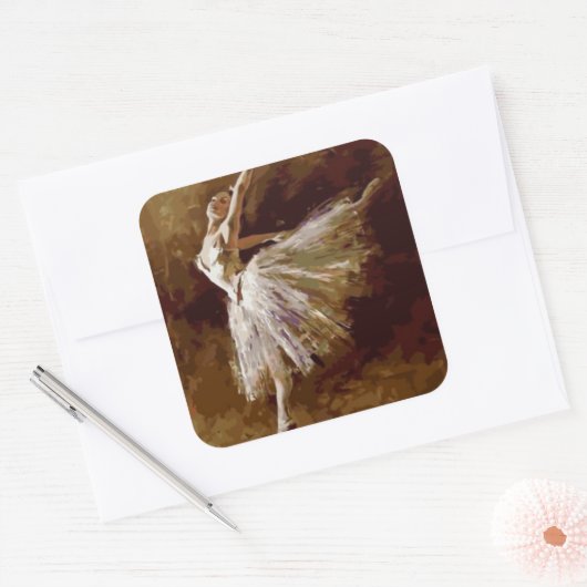Ballet_Ballerina Vierkante Sticker (Envelop)