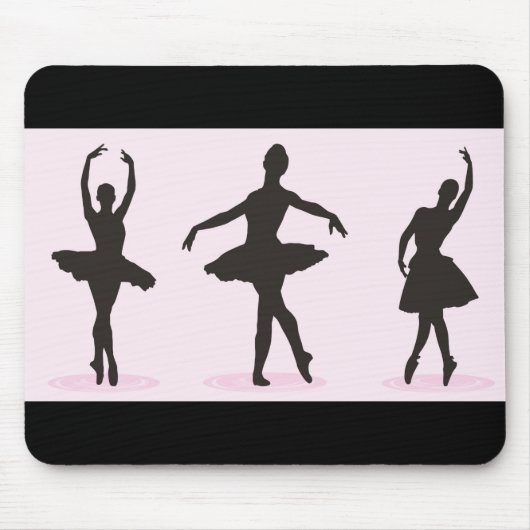Ballet Balletdanseres Silhouet Muismat Mousepad (Voorkant)