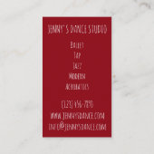 Ballet Barre Ballerina Dance Teacher Studio Dancer Visitekaartje (Achterkant)