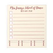 Ballet Barre Dance Studio Docent Aangepast Notitieblok (Voorkant)