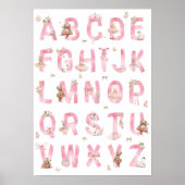 Ballet Bear Alphabet ABC Poster Kids Room Decor (Voorkant)