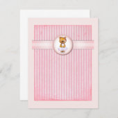 Ballet Beer Roze Snoep Birthday Uitnodiging (Voorkant / Achterkant)