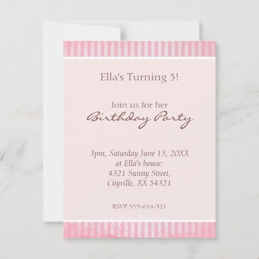 Ballet Beer Roze Snoep Birthday Uitnodiging (Achterkant)