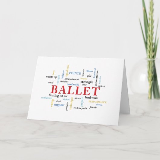 Ballet Birthday in Words Kaart (Voorkant)