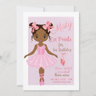 Ballet Birthday Invitation Kaart