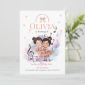 Ballet Birthday Invite – Twirl Party Theme Kaart (Staand voorkant)