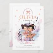 Ballet Birthday Invite – Twirl Party Theme Kaart (Voorkant / Achterkant)