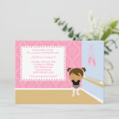 Ballet Birthday Party Invitation Kaart (Staand voorkant)