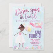 Ballet Birthday Party Invitation Kaart (Voorkant)