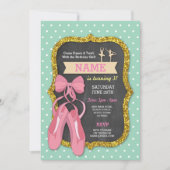 Ballet Birthday Party Tutu Ballerina Girls Invite Kaart (Voorkant)