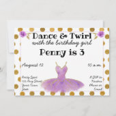 Ballet Birthday Uitnodiging (Voorkant)