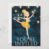 Ballet Blue en Geel blond Ballerina Birthday Kaart (Voorkant)