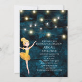 Ballet Blue en Geel blond Ballerina Birthday Kaart (Achterkant)