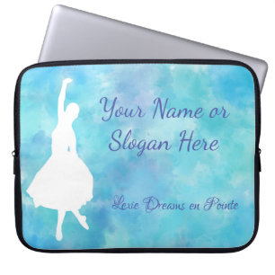 Ballet Blue Waterverf laptophoes Laptop Sleeve