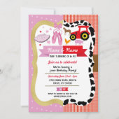 Ballet & Boerderij Joint Boy Girl Verjaardag Pink  Kaart (Voorkant)