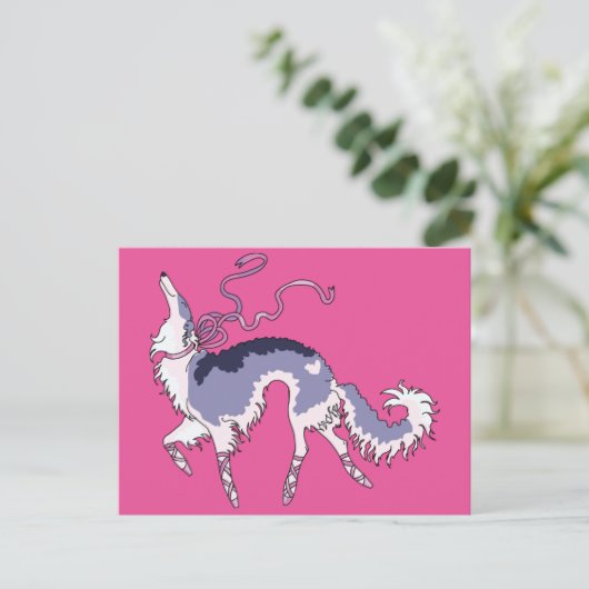 Ballet Borzoi Briefkaart (Staand voorkant)