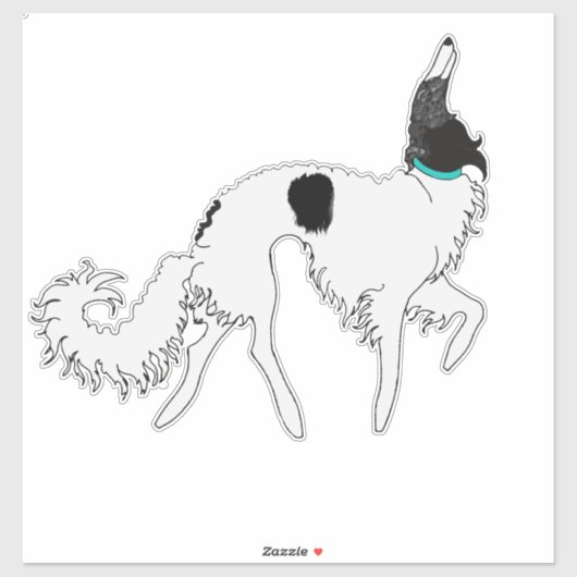 Ballet Borzoi Die Cut Vinyl Sticker (Vel)