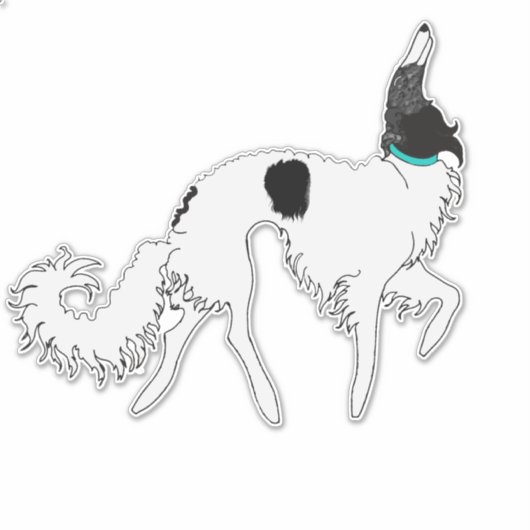 Ballet Borzoi Die Cut Vinyl Sticker (Voorkant)