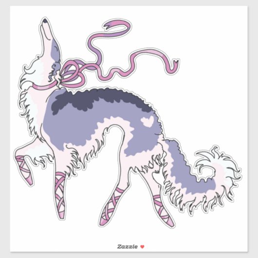 Ballet Borzoi Die Cut Vinyl Sticker (Vel)
