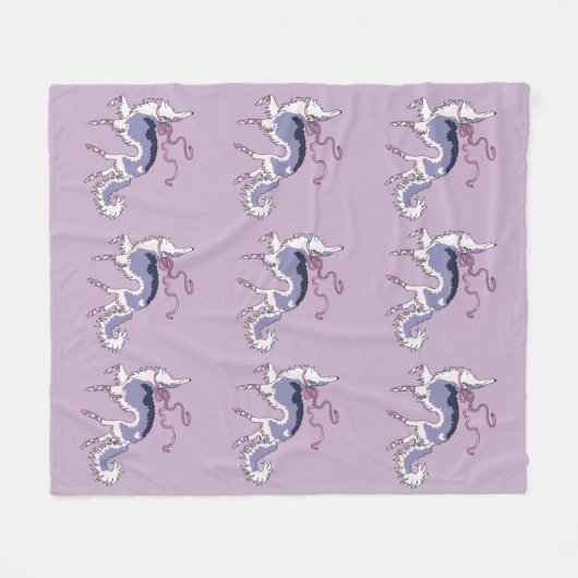 Ballet Borzoi Fleece Throw (Voorkant (Horizontaal))