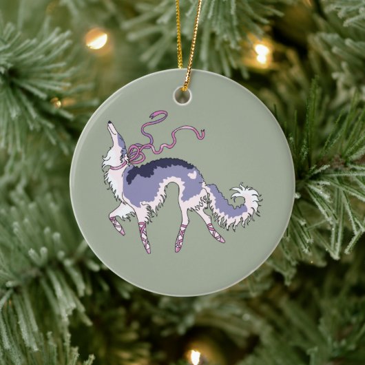 Ballet Borzoi Keramisch Ornament (Boom)