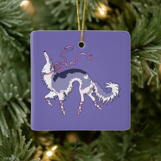 Ballet Borzoi kerstversiering Keramisch Ornament (Boom)