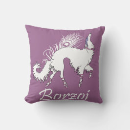 Ballet Borzoi Wit-Roze Kussen