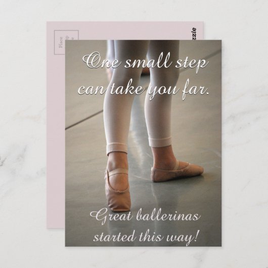 BALLET BRIEFKAART SCHATTIGEE BALLERINA DANSERSMOTI (Voorkant / Achterkant)