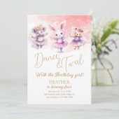 Ballet Bunny Dance Verjaardag Kaart (Staand voorkant)