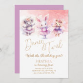 Ballet Bunny Dance Verjaardag Kaart (Voorkant / Achterkant)
