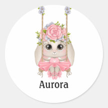 Ballet Bunny op zweefvliegen met bloemen Klassieke