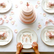 Ballet Bunny Watercolor Verjaardag Papieren Servet