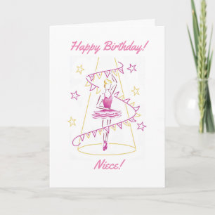 Ballet & Bunting Niece Birthday Card Kaart
