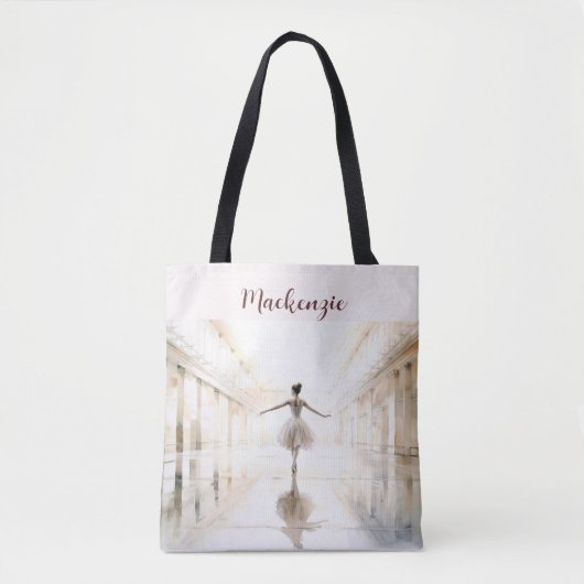 Ballet Canvas tas, gepersonaliseerd met Quote Tote Bag (Voorkant)