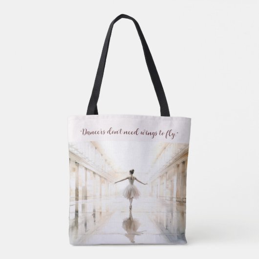 Ballet Canvas tas, gepersonaliseerd met Quote Tote Bag (Achterkant)