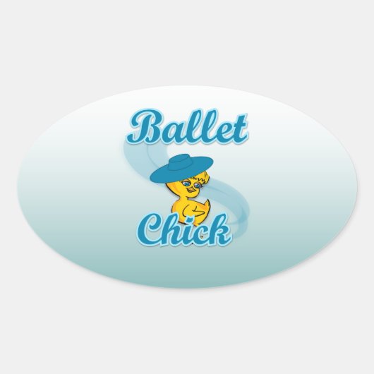 Ballet Chick #3 Ovale Sticker (Voorkant)