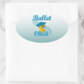 Ballet Chick #3 Ovale Sticker (Tas)