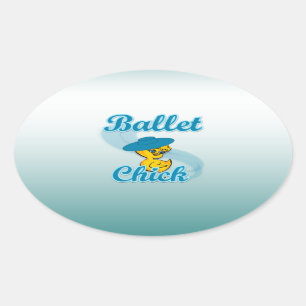 Ballet Chick #3 Ovale Sticker