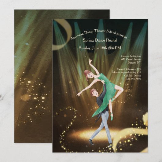 Ballet Couple Dance Overweging Kaart (Voorkant / Achterkant)